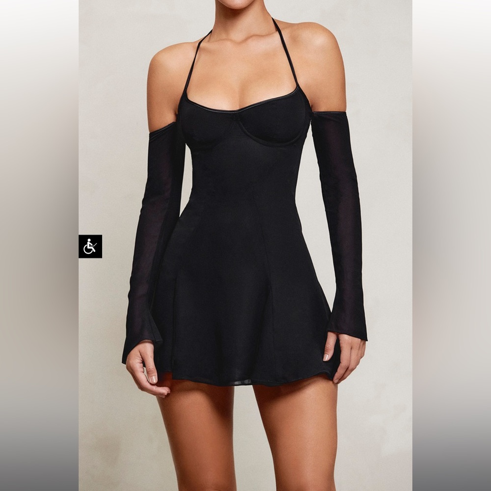 COPY - MISTRESS ROCKS Black Long Sleeve Corset Mini Dress